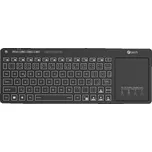 C-TECH klávesnice WLTK-03, Dual mode, BT5.0 + 2,4GHzb, bezdrátová s touchpadem, LED podsvětlení, černá
