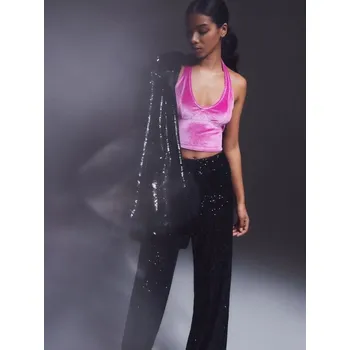 Sinsay - Crop top na ramínka - sytě růžová - 9645A-42X - 9645A-42X-XXS