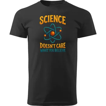 Pánské tričko Grooters Vtipné pánské tričko - Science doesn´t care Barva: Černá, Velikost: XL