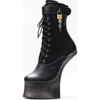 Dámské kozačky Kotníkové boty na vysoké platformě 17 cm Velikost: 43, Barva (Varianta): Blk-Silver in stock