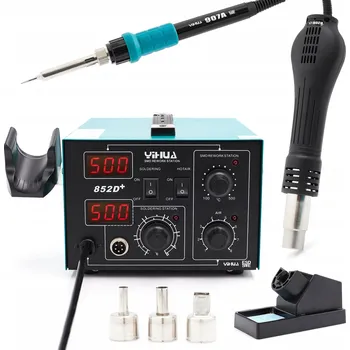 Páječka Pájecí stanice 2v1 YIHUA 852D+ 600W Horkovzdušná pistole páječka trysky LED servisní