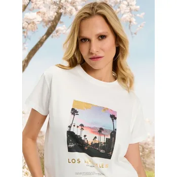 Sinsay - Tričko s krátkým rukávem - bílá - 8652J-00X - 8652J-00X-XXS