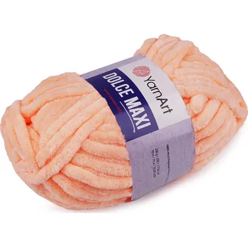 Příze Pletací žinylková příze Dolce Maxi 200 g Varianta: 17 (773) broskvová, Balení: 1 ks 44261/89690/238668