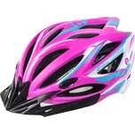 Crussis - Cyklistická přilba CRUSSIS růžová neon - bílá L/XL vel.58-62