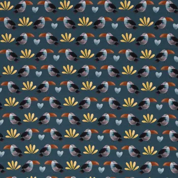 Úplet – ptáčci a srdíčka petrolejová