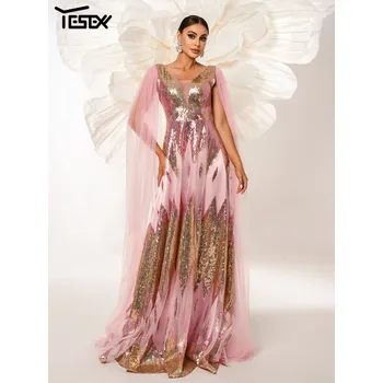 Dámské šaty Svatební šaty dlouhé LC10229 Barva: Růžová, Velikost: S