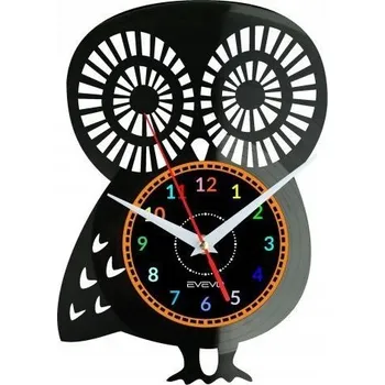 Hodiny Nástěnné hodiny Sova z vinylové desky – moderní dekorace, dárek k narozeninám