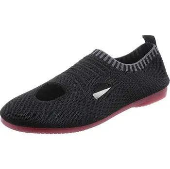 Dámské mokasíny Prodyšné slip-on boty s výřezy pro pohodlné nošení Barva: Černá, Velikost: 43