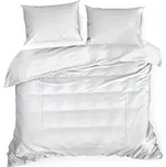 Povlečení 160X200 z bavlněného saténu, bílé s jemným vyšíváním