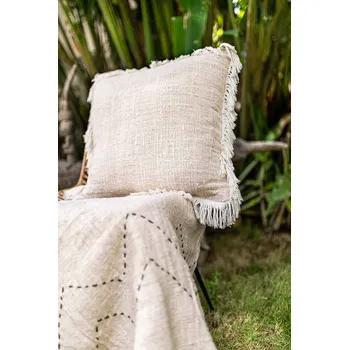 Polštář Dekorativní povlak na polštář Boho s třásněmi KOTAK