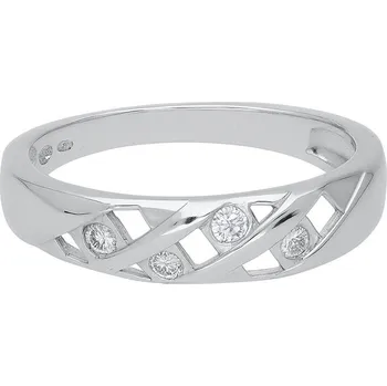 Prsten Zlatý 585/1000 prsten z bílého zlata se zirkonem 5015B