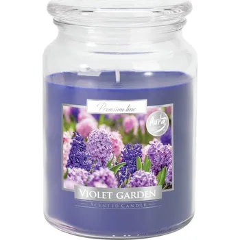 Svíčka Aura candles Vonná svíčka s uzávěrem 'Violet garden' 500 g