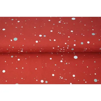 Teplákovina – zima vločky červená