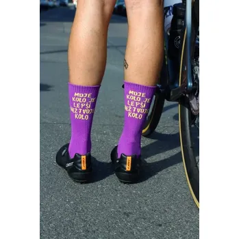 Jízdní kolo Kolo je láska Ponožky na kolo Kolo je Láska Moje kolo je lepší, fialová - L (47 - 50)