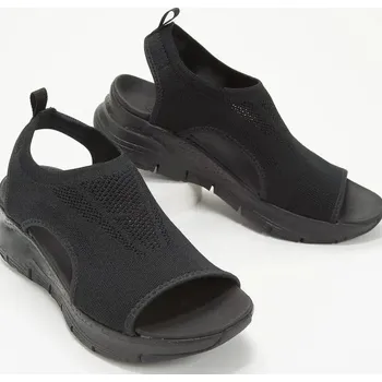 Dámské sandále Dámské sandály na platformě pro volný čas a pláž Barva: Černá, Velikost: 36