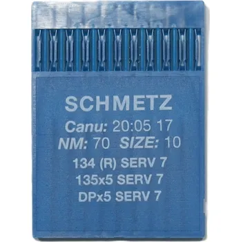 Jehla Schmetz 134 SERV7 / 135X5 SERV7 síla 70 ostrá špička, balení 10ks