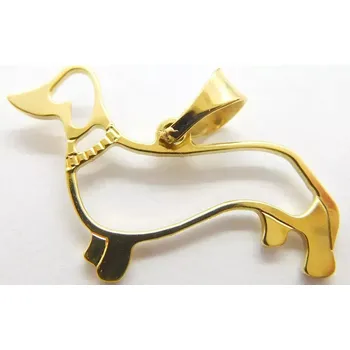 Přívěsek Klenoty Budín Zlatý přívěsek PEJSEK - JEZEVČÍK HK3231 zlatý