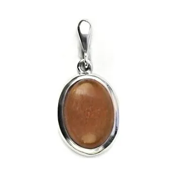 Přívěsek Zlatý přívěsek, bílé i žluté zlato , přírodní sluneční kámen - P 1454/22 poslední kus (sluneční kámen 14x10 mm)