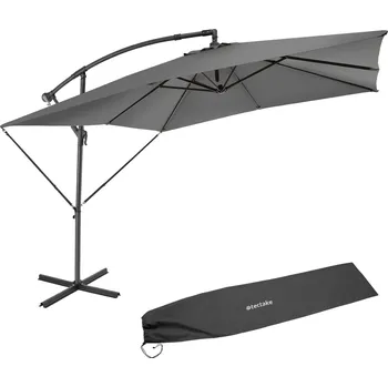Stínicí technika TecTake GmbH 405026 slunečník apollon s klikou 2,5 x 2,5 m - světle šedá