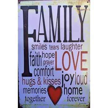 Obraz Plechová cedule Family
