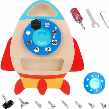 Dřevěná hračka TOPJOWGA Dřevěná Deska se Šrouby Hračka Vzdělávací pro Děti