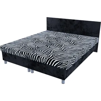 Postel Dvoupostel Zebra/černá na nohách 200 × 180 cm