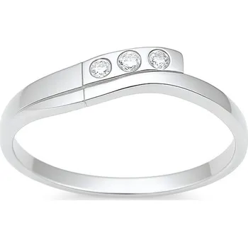 Prsten Zlatý 585/1000 prsten z bílého zlata se zirkonem 5013B