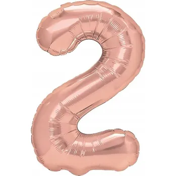 Balónek Foliový balónek číslice pro 2. narozeniny RŮŽOVÉ ZLATO rose