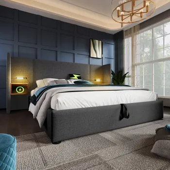 Postel Jednolůžková dřevěná postel Arhatreya 160x200 cm šedá