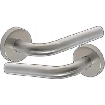 Dveřní kování KLIKA DVEŘNÍ PRO DVEŘE S KULATOU ROZETOU T-8mm NEREZOVÁ OCEL SADA