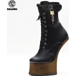 Kotníkové boty na vysoké platformě 17 cm Velikost: 45, Barva (Varianta): Blk-Gold in stock