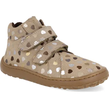 Dětská sportovní obuv Barefoot dětské kotníkové boty Froddo - Autumn Beige béžové třpytky Velikost: 31