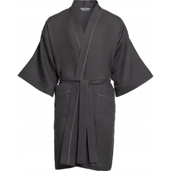 Dámské oblečení Revise RE-513 Kimono - lněný župan - Šedý - 3XL/4XL