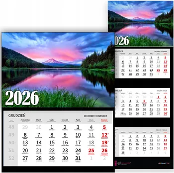 Obraz Kalendář 2026 trojdílný – krajiny, výhledy, příroda a klid MIX VZORŮ