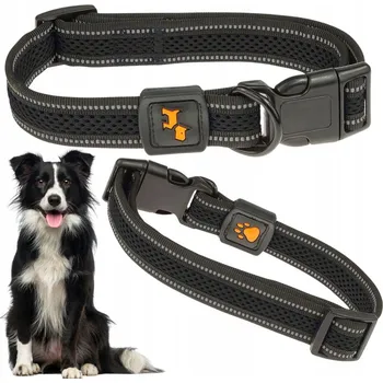 Obojek pro psa Obroża dla średniego dużego psa miękka a pohodlný s odrazkou M 34-50 cm