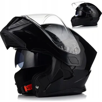 Helma na motorku Motocyklová přilba Awina vyklápěcí černá lesklá ECE R22-06 XL