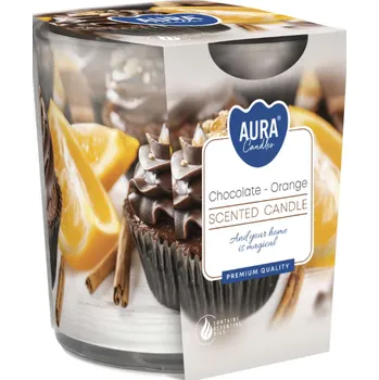 Svíčka Aura candles Vonná svíčka ve skle Chocolate - Orange 100 g