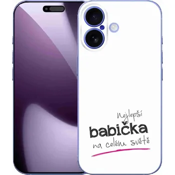 Pouzdro na mobilní telefon Gelový kryt mmCase na iPhone 17 - nejlepší babička 4 bílé pozadí