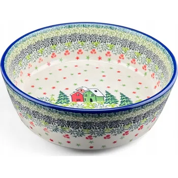 Miska jednoduchá 19 cm UNIKÁT Domky dek. U5037 Keramika Bolesławiec