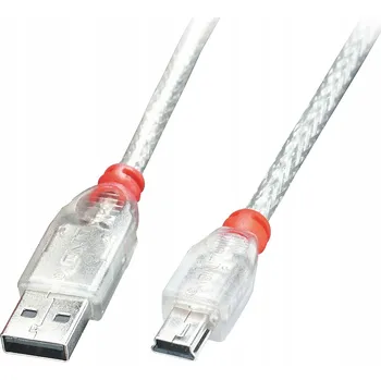 Datový kabel Lindy 41784 USB kabel 3 m USB A na Mini-USB B samec Průhledný