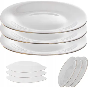 Talíř Mělký jídelní talíř Kadax, bílý velký jídelní talíř čtverec, 28 cm