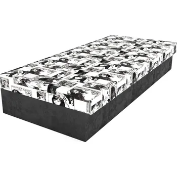 Postel Válenda Comix BW/černá 195x85 cm lamelová molitanová