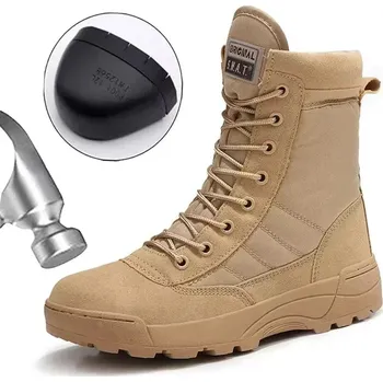 Pánská běžecká obuv Pánské pracovní boty s ocelovou špičkou do terénu Velikost: 45, Barva (Varianta): sand steel toe