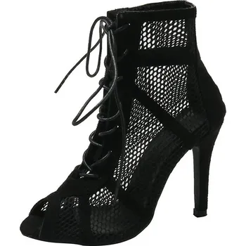 Dámské sandále Dámské síťované sandály s pásky a otevřenou špičkou Barva: Černá, Velikost: 35