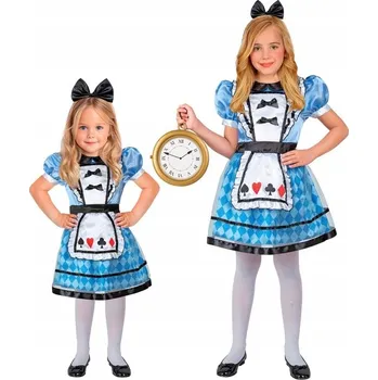 Karnevalový kostým KOSTÝM ALICE Z KOUZELNÉ ŘÍŠE KARNEVALOVÝ KOSTÝM PRO DÍVKY VELIKOST 104