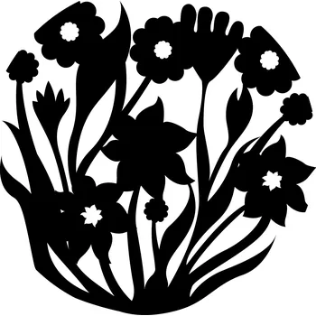 Samolepící dekorace Samolepka na stěnu - Květiny, sada několika kusů, 15x10 cm