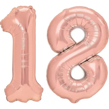 Balónek Fóliové balónky číslo 18 růžové zlato, 100 cm