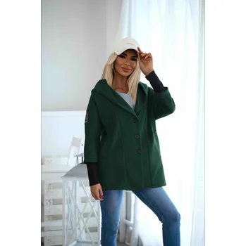 Dámský kabát Krátký kabátek MARGO zelený Velikost: UNI: S - XL