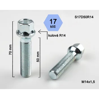 Šroubek na kolo BIMECC M14x1,5x50 50 mm