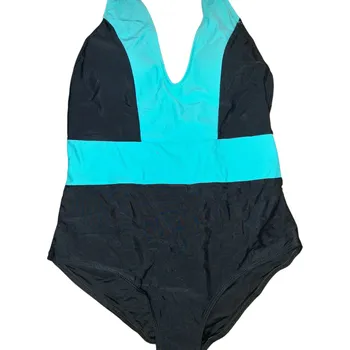 Kalhotky Dámské jednodílné plavky s výstřihem- Modrá Velikosti textil KONFEKCE: 4 Nové zboží